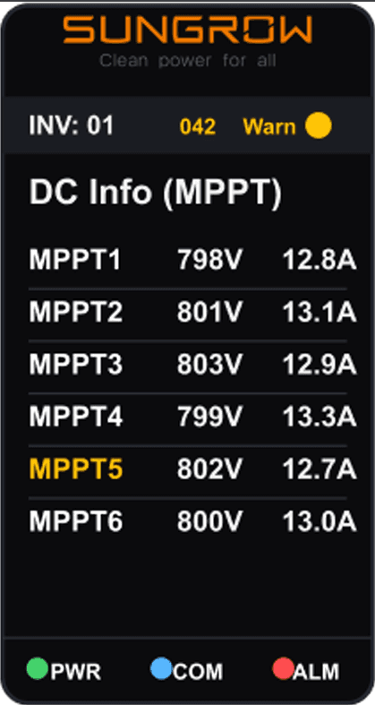 화면 6: DC MPPT별 데이터 (DC Info MPPT)